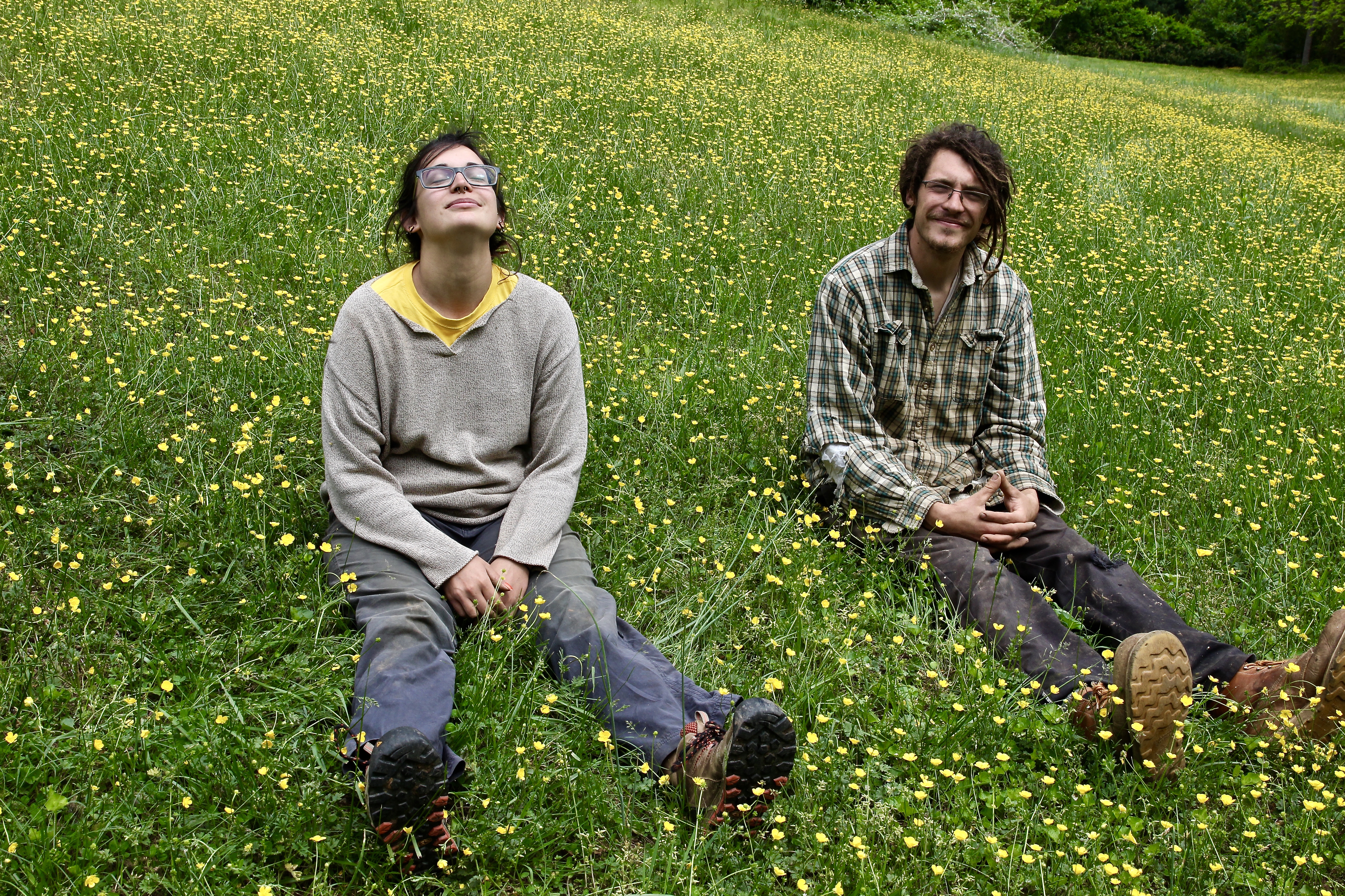 Andrea andJared in the buttercups